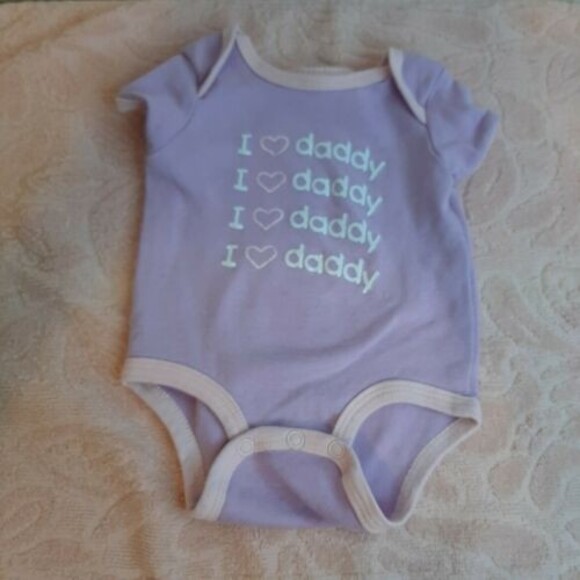 Baby Headquarter 0-3m Creeper One-Piece Bodysuit  I Love Daddy Purple/Pink - Picture 2 of 7
